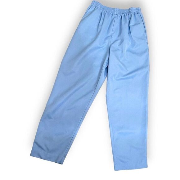 Alfred Dunner Pull On Pants Women's 10 Petite Light Blue Pockets Retro Business - Picture 3 of 13